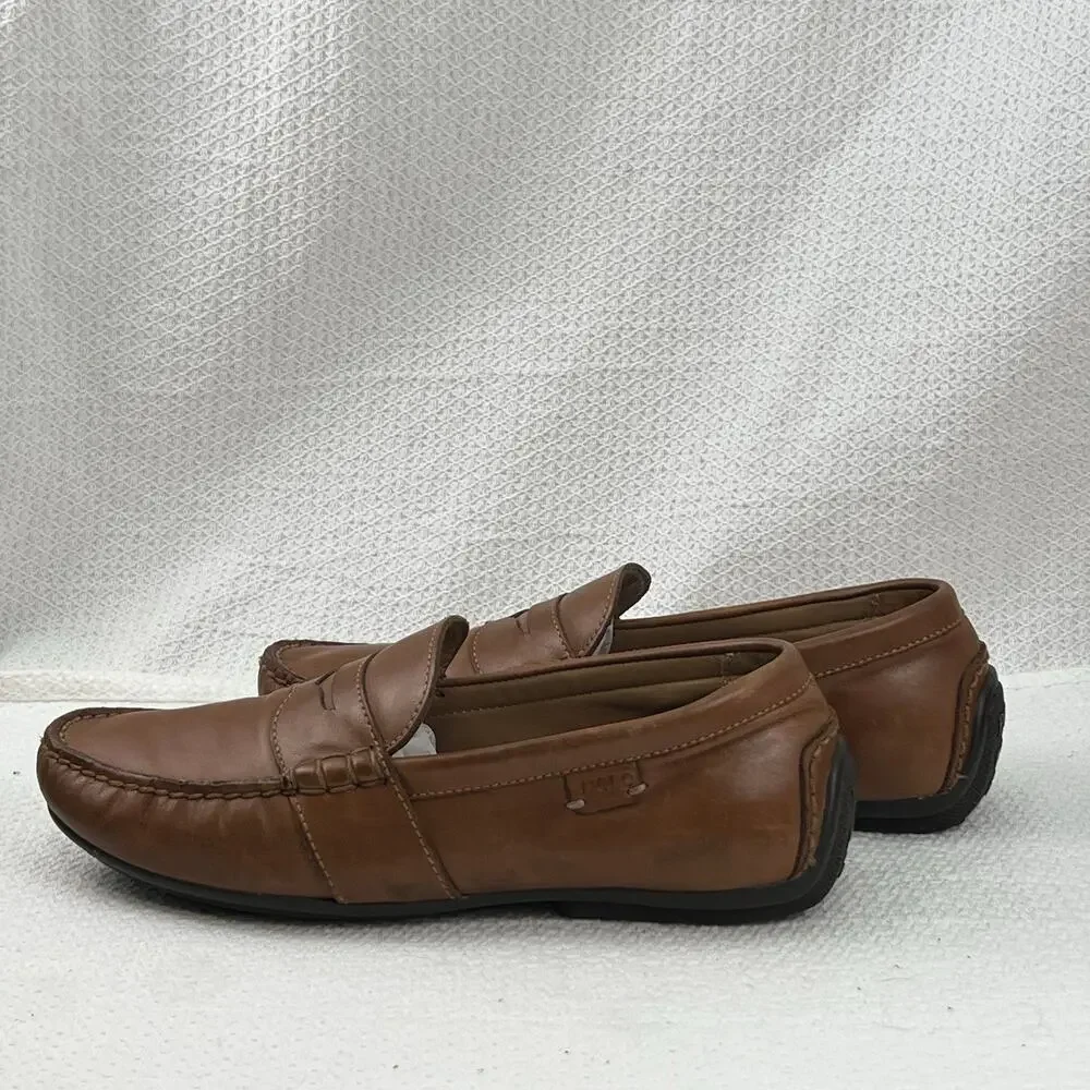Polo Ralph Lauren Reynold Men’s 7D Brown Leather Penny Driving Loafers Preppy